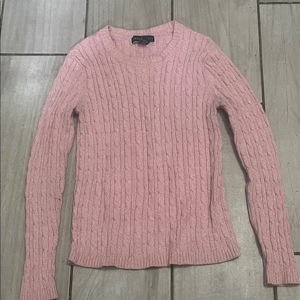 Karen Scott Blush Cable Knit Sweater